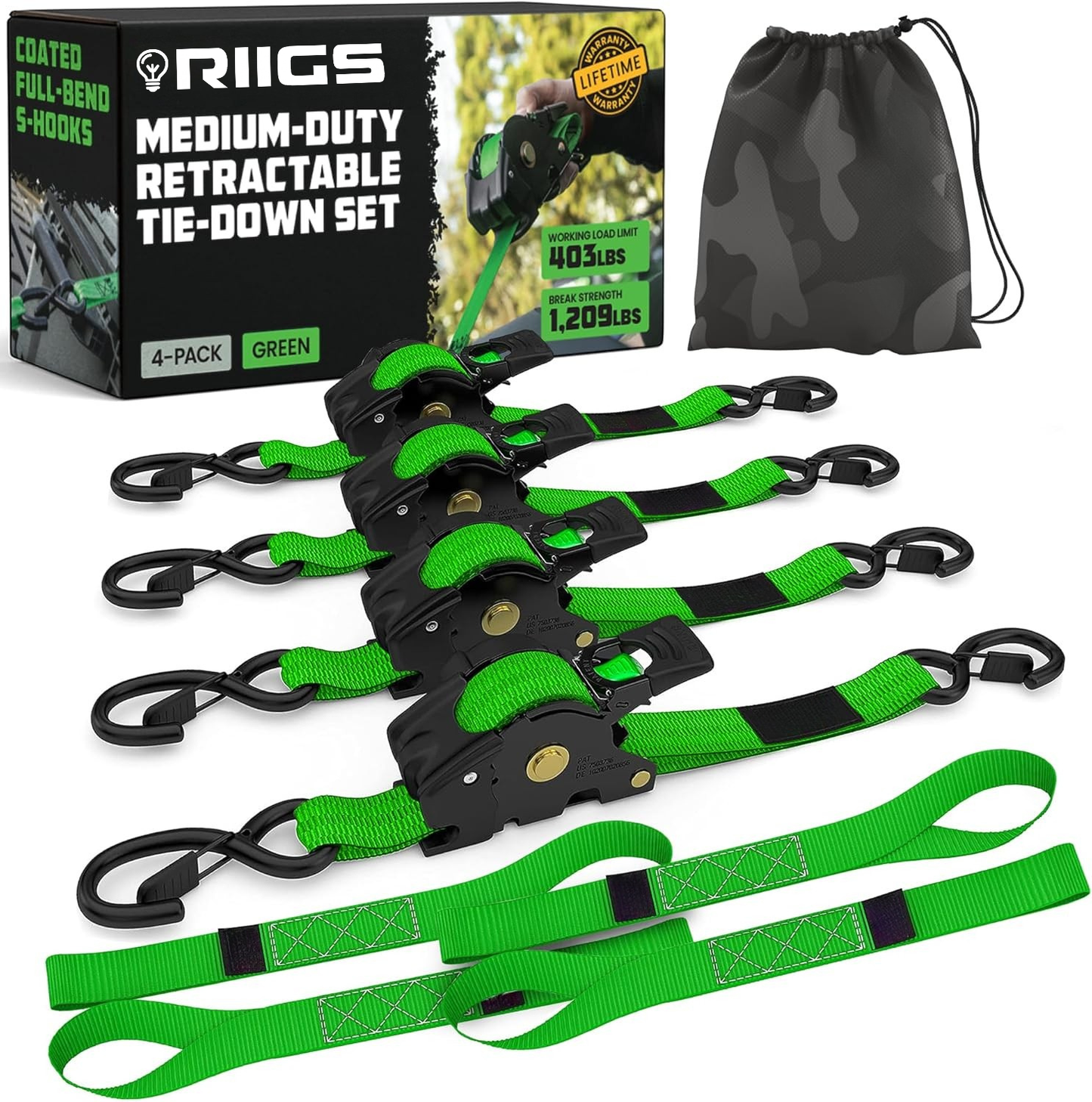 Auto-Retractable Ratchet Straps