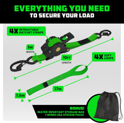 Auto-Retractable Ratchet Straps